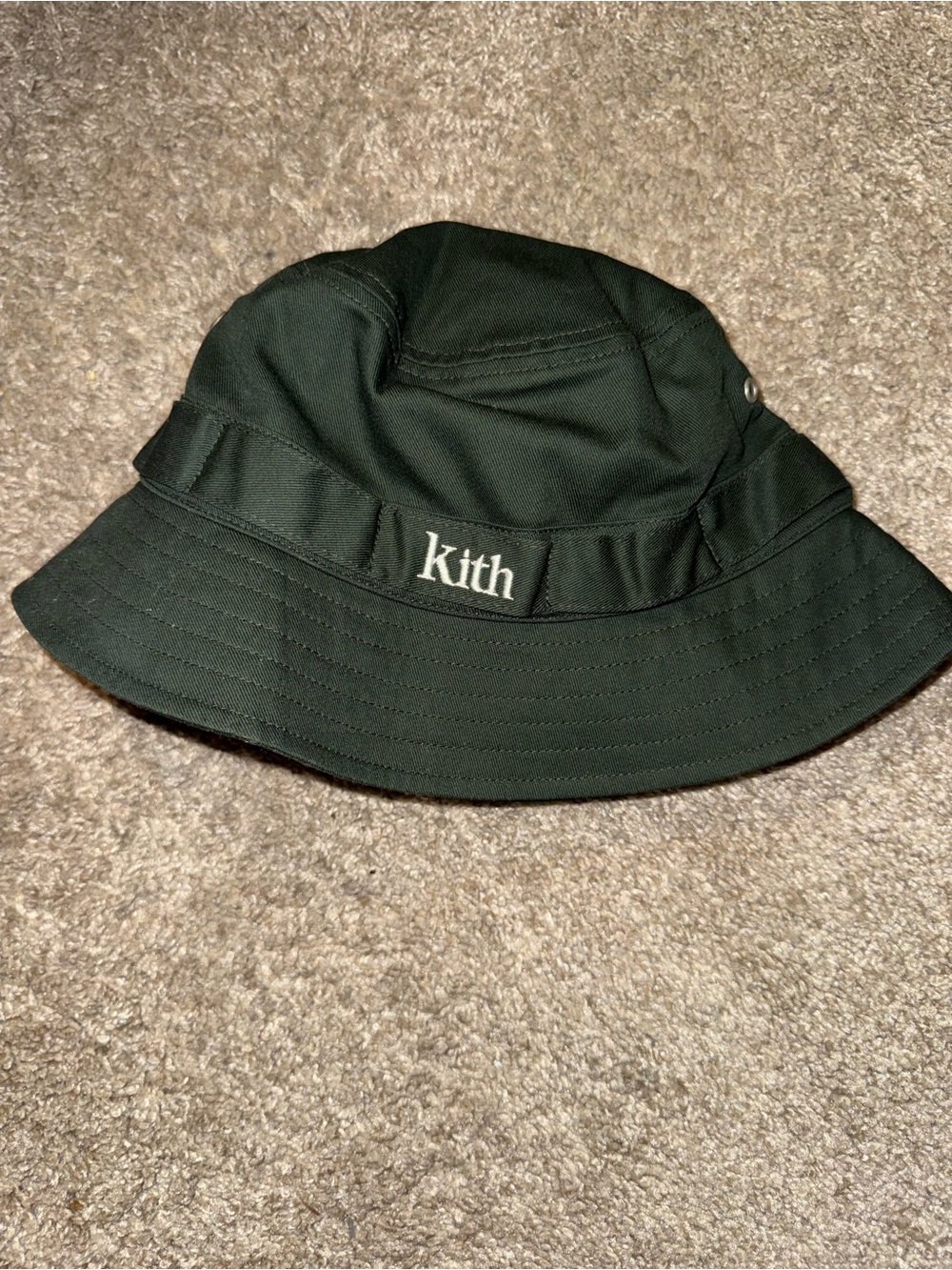 Kith Black Bucket Hat with Embroidered Logo